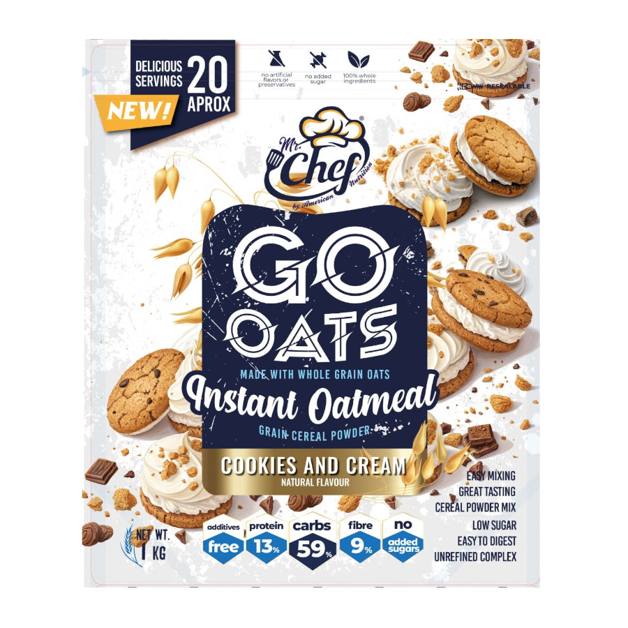 Harina de Avena Integral instantánea Go Oats - 1Kg - American Nutrition Go Oats