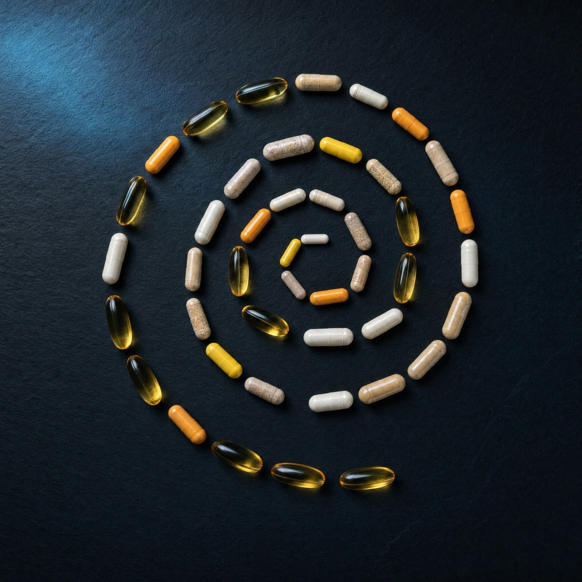 Cápsulas de vitaminas y omega 3