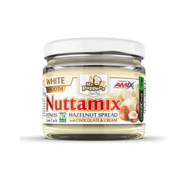 Crema de Avellanas Proteica Nuttamix 250 gr Chocolate Blanco