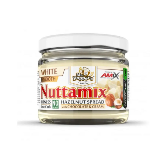 Crema de Avellanas Proteica Nuttamix 250 gr Chocolate Blanco