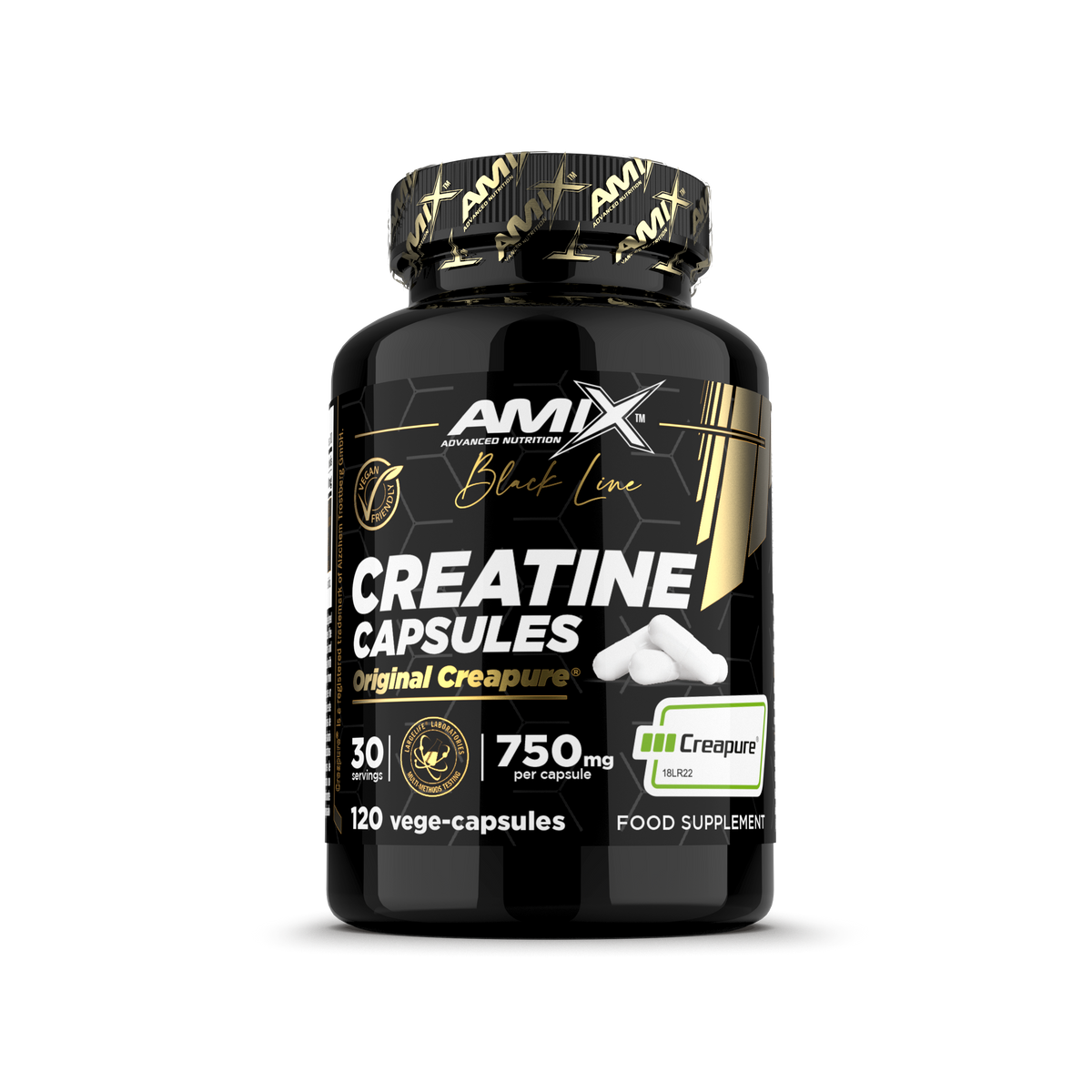 Amix Black Line Creatina Creapure en cápsulas