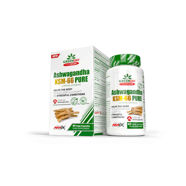 Ashwagandha ProVegan KSM-66 Pure 60 Vcaps - Greenday®