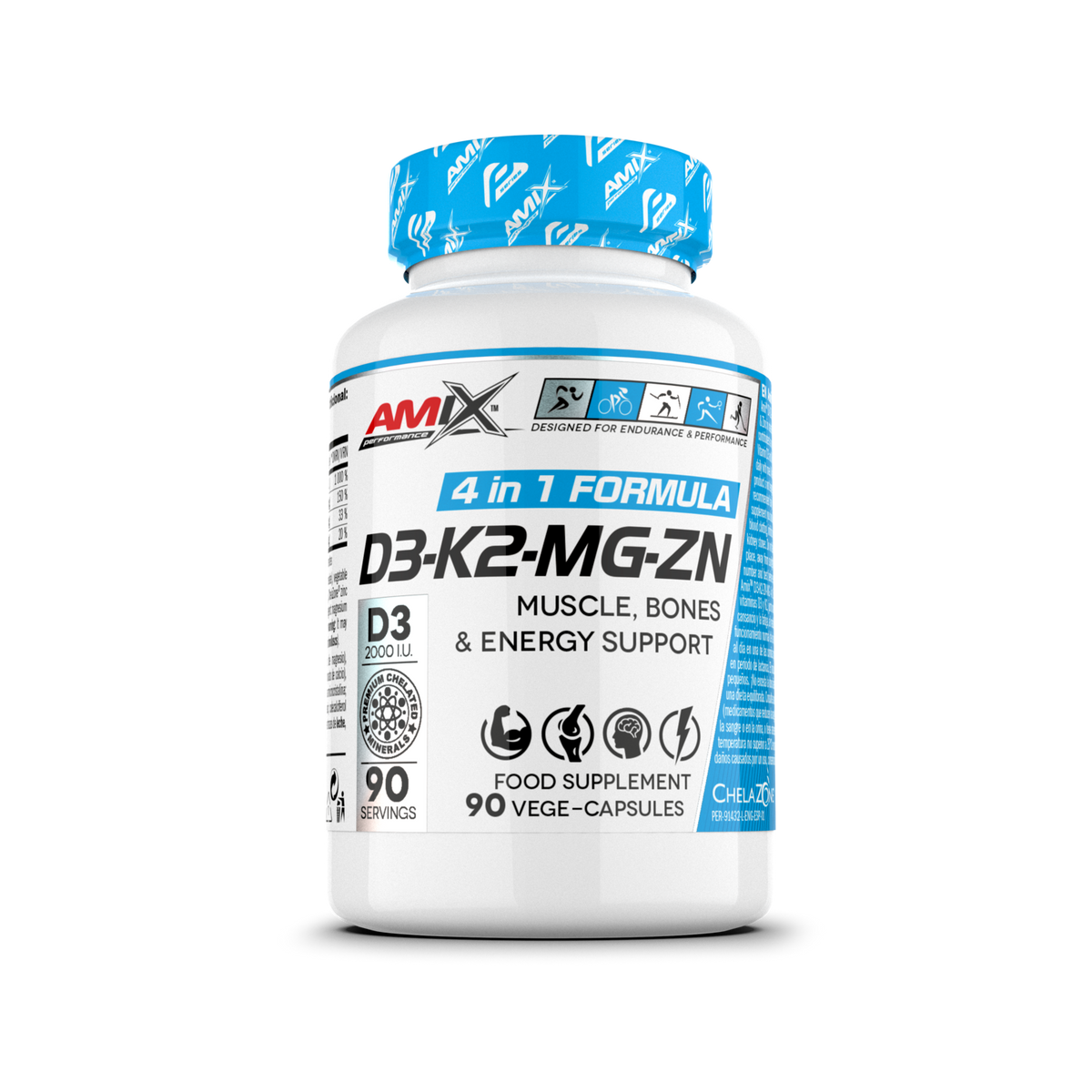 Amix Performance D3 + K2 + Magnesio + Zinc 90 cápsulas