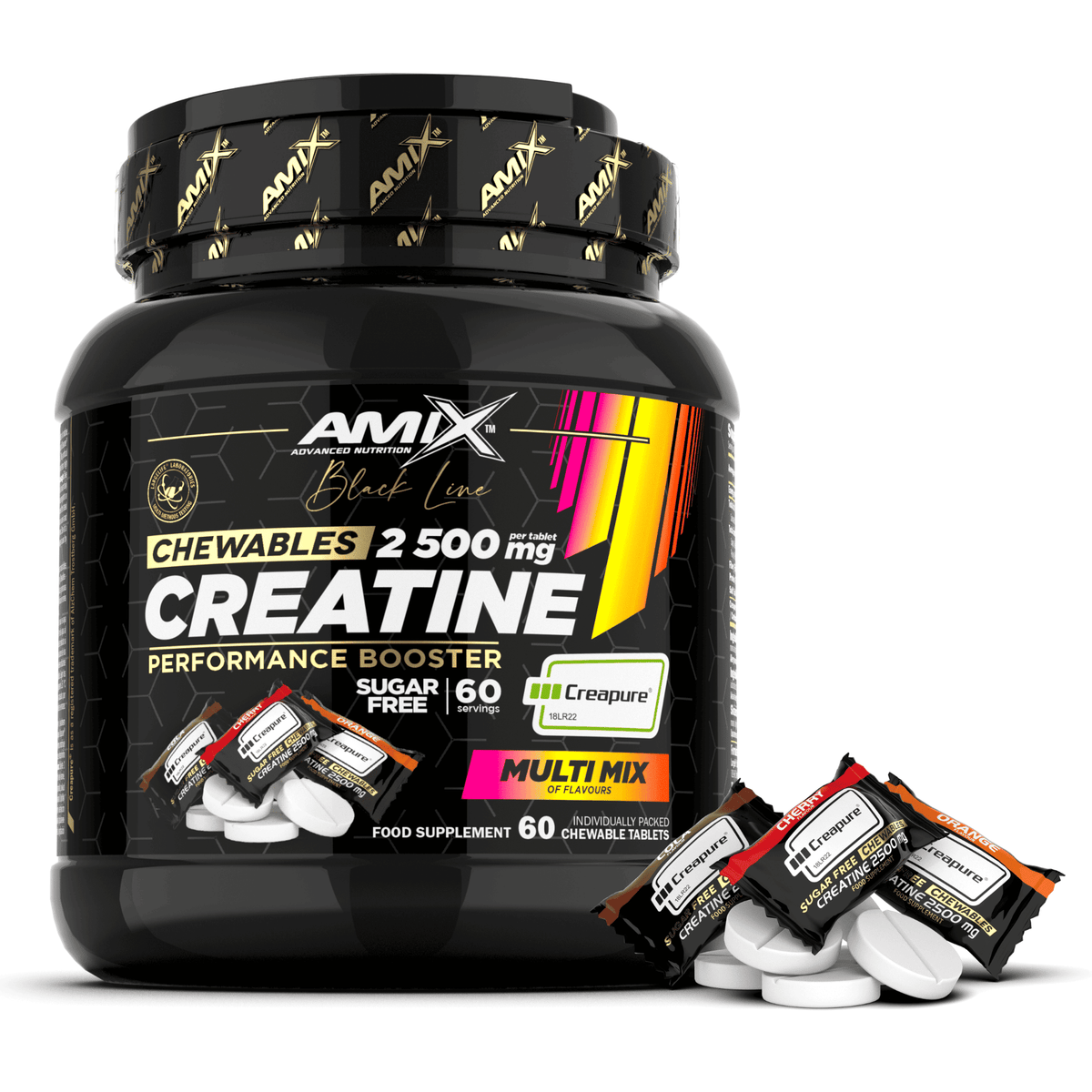Amix Black Line Creatina Masticable Creapure